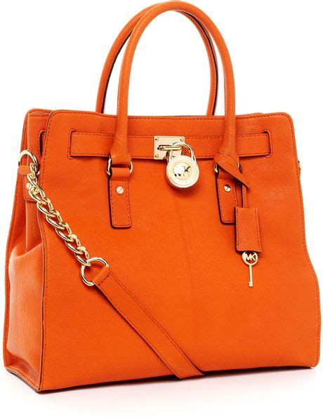 michael kors hamilton tangerine large tote|Michael Kors Hamilton studded tote.